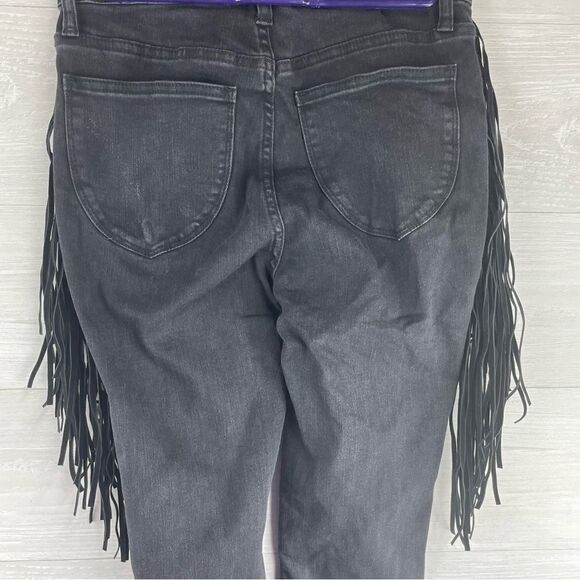 Judy Blue Fringe High Rise Pull On Skinny Jeans - Picture 7 of 9